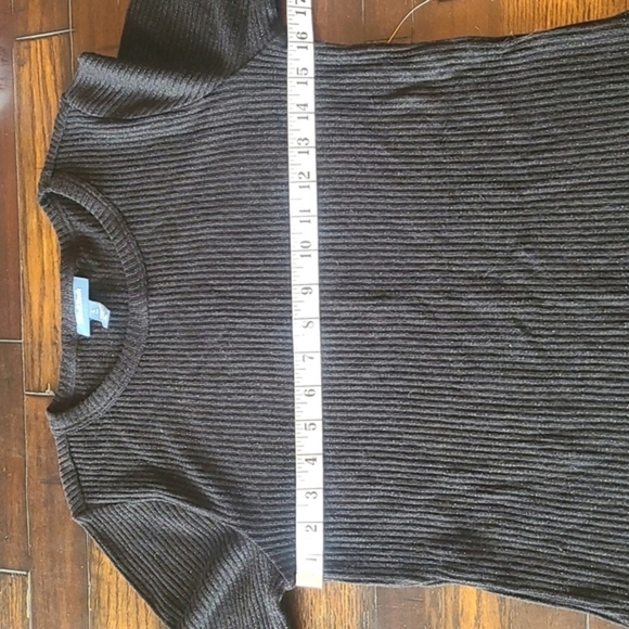 Modcloth black metallic half sleeve crewneck ribbed top size L NWT - Picture 8 of 13